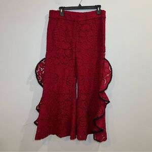 Alexis Red Lace‎ Wide Leg Pants size Medium